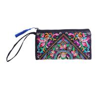 TENDYCOCO Embroidered Retro Handbag Crossbody Purse for Women Chic Satin Evening Bag with Stitchwork for Weddings and Parties