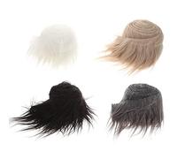 TENDYCOCO Faux Fur Fabric 4pcs Precut Shaggy Plush Faux Fur Strips Fluffy Fuzzy Craft Fur for Gnomes Beard Cosplay Costume Dwarf Hair Supplies
