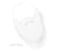 TENDYCOCO Halloween Fake White Beard Eyebrows Funny Christmas Santa Mustaches Eyebrows Costume Facial Hair Disguise Accessories Fake Whisker for Party Cosplay