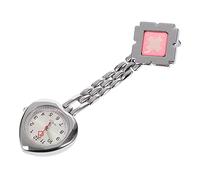TENDYCOCO Heart-Shape Pocket Watch for Nurses Alloy Clip-on Nursing Watch Fashionable Medical Fob Clock for Doctors and Healthcare Professionals Pink