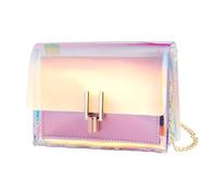 TENDYCOCO Hologram Clutch Purse Iridescent Crossbody Bag Clear Chain Handbags for Women
