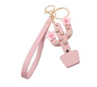 TENDYCOCO Key Decoration Decorative Key Chain Rhinestone Keychain Car Pendant Keychain Small Key Fob Key Holder Eye-catching Keychain Creative Cactus Keychains Tiny Ornament Pink