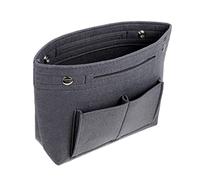 TENDYCOCO Large Capacity Gray Felt Makeup Bag Organizer Portable Cosmetic Case Multiple Compartments for Travel and Daily Use 180 * 205 * 75mm