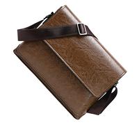 TENDYCOCO Leather Bag Man Men Shoulder Bag Crossbody Messenger for Men Man Shoulder for Leather Purse Briefcase Business Light Brown Diagonal One Shoulder