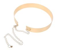 TENDYCOCO Metal Waist Belt Gold Mirror Metallic Waistband Dress Belt Ladies Gold Belt Metal Wide Belt Party Body Jewelry For Women And