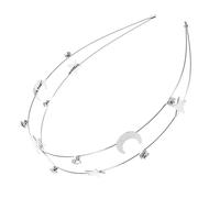 TENDYCOCO Star Moon Headband Head Band Star Headbands Wedding Bridal Headdress Decorative Hair Hoop Metal Decorative Headbands Bridal Hair Hoop Women Hairband Zinc Alloy Silver