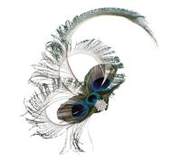 TENDYCOCO Unique Women's Peacock Fascinator Hair Clip 1920s Flapper Accessory Lightweight Rhinestone Headpiece for Occasions