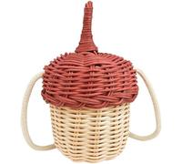 TENDYCOCO Woven Tote Bag Summer Purse Satchel Purse Foraging Bag Woven Rustic Baskets Small Woven Baskets Kids Cross Body Bag Weave Beach Satchel Bag Change Purse Bags Shoulder Bags Handbag