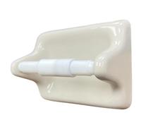 Tenedos Glazed Ceramic Bathroom Toilet Paper Holder Accessory Bone Almond Wall Mount Recessed Design Durable Not for Flat Surface Installation