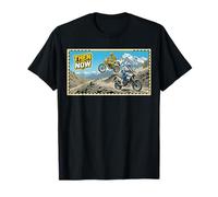 Tenere T7 Adventure Vintage Motorcycle Then vs Now T-Shirt