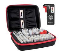 Tenergy Battery Organizer Storage Case with Battery Tester, Holds 60 Batteries AA AAA C D 9V (Batteries not Included)
