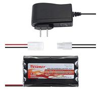Tenergy NiMH Battery Pack 9.6V RC Battery, High Capacity 2000mAh Rechargeable Flat Battery w/Standard Tamiya Connector + 9.6V NiMH/NiCd Hobby Battery Charger w/Standard Tamiya Connector