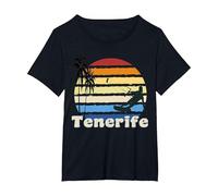 Tenerife Canary Islands Kitesurfing Kitesurfer Beach T-Shirt, Women's Plus, Black, 2X
