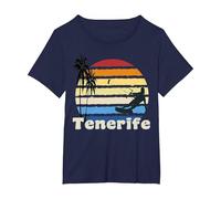 Tenerife Canary Islands Kitesurfing Kitesurfer Beach T-Shirt, Women's Plus, Navy Blue, 2X