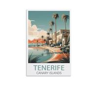 Tenerife Canary Islands Vintage Travel Poster Beach 12x18inch(30x45cm) Print Poster Home Bathroom Bedroom Office Living Room Decor Canvas Poster