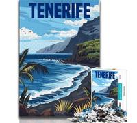 Tenerife Island Spain 1000 Piece Jigsaw Puzzles for Adults & Teens,Challenging To Complete But Fun And Humorous Educational Game for Birthday 38x26cm