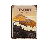 Tenerife Mt Teide Vintage Travel Poster Tin Sign Vintage Metal Pub Club Cafe Bar Home Wall Art Decoration Poster Retro 15x30cm
