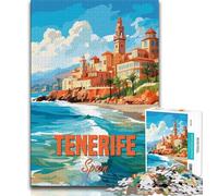 Tenerife Spain Coast Puzzles for Adults Teens 1000 Pieces,Family Game Stress Reliever Difficult Challenge Great Gifts And Toys 38x52cm