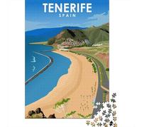 Tenerife Spain Travel Art 1000 Piece Jigsaw Puzzle, Romantic City Break Scene, Thick Cardboard Pieces, Relaxing Challenge for Puzzle Lovers, Adult Puzzle, 70x50cm/1000pcs