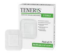 Teneris Sterile Adhesive Wound Dressings - 8×10cm, Pack of 25 - Individually Wrapped, Breathable Surgical Plasters for Post-Operative Wound Care & Medical Device Fixation