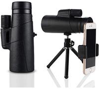 TENESA 12 X 50 Monocular Telescope, Updated Waterproof Monocular - BAK4 Angled Scope with Smartphone Holder and Tripod for Watching Wildlife Scenery