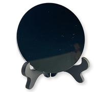 TENET Black Obsidian Divination Mirror with Stand for Meditation and Tarot (15cm)