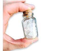 TENET - Glass Bottle of Precious Stones Crystals, Bottle of Tumbled Stones Natural Quartz (Hyaline Quartz - Rock Crystal)