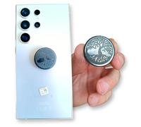 TENET - Natural Shungite Stone 100% Russia (Adhesive Plate Disc Protection Electromagnetism Cell Phones Tree of Life 30 mm)