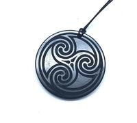 TENET - Natural Shungite Stone 100% Russia (SHUNGITE PENDANT TRISKEL 30 MM TRISKEL PROTECTION)