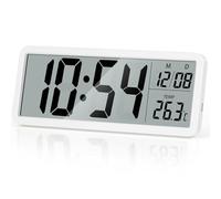 Tenflyer LCD Digital Wall Clock, 8.5'' Large Digital Wall Clock with Time,Temperature, Date Display, Battery or USB Operated Modern Wall Clocks,Wall and Table Clock for Bedroom, Livingroom, Office