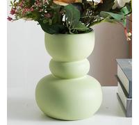 Tenforie Green Vase, Ceramic Modern Dried Flower Vase, Matte Pampas Flower Vases, Boho Home Decor for Centerpiece Wedding Dinner Table Party Living Room Office Bedroom, Housewarming Gift