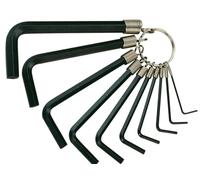 Teng 1425 1.5-10mm Hex Key 10 on Ring Metric Set , Black