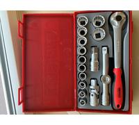 Teng Tools TT1218 1/2" Socket Set 12 pt TT1 17 Pieces