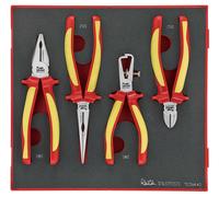Teng 4 Pc VDE Wire Side Cutter,Combination,Long Nose,Stripper Pliers Set,TEDV440
