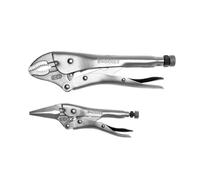 Teng 402 2 Piece Mole Grip Power Grip Plier Set 6in Long Nose 10in Curved Jaw