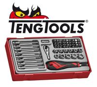 TENG 49 Pce 1/4" Ratchet Socket & Screwdriver Bit Set Pz,Ph,Slot,Hex,Tx TTMDQ49