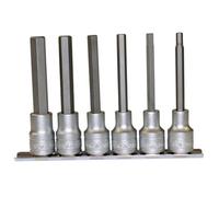 Teng 6 Piece 1/2" Long Allen Hex Bit Socket Clip Rail Set 5 6 7 8 10 and 12mm M1211