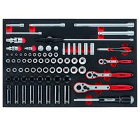 Teng 77 Pc 1/4, 3/8 & 1/2" Deep,Regular,Impact Socket,Ratchet Set in EVA,TTESK77