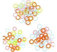 teng hong hui 100Pcs Round Multicolor Plastic Knitting Crochet Rings Crochet Locking Stitch Markers Rings Needle Clips