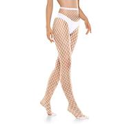 teng hong hui Women's Fishnet Pantyhose Stockings - White Fishnet Tights White High Waist Tights With Cross Mesh Pattern for Valentine's Day Gift