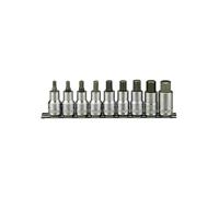 Teng M1212 Socket Clip Rail Hex Set Of 9 Metric 1/2In Drive in Silver Teng Silver