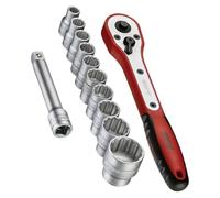 Teng M1212N1 8-24 mm 1/2-Inch Square Drive Basic Socket Set (12-Piece)
