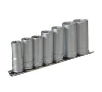 Teng Tools Socket Set M3807 – 8-Piece Clip Rail Metric, 3/8in Square Drive