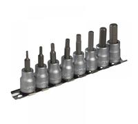 Teng M3811 40758 3/8-inch Socket Clip Rail AF Hex Set Drive (8 Pieces)