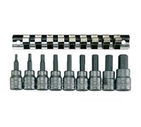 Teng M3812 10 Piece Clip Rail Hex Key Socket Set Metric- 3/8in Square Drive