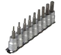 Teng M3813TX Socket Clip Rail Set of 9 External TORX 3/8in Drive
