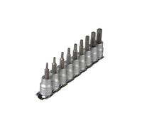 Teng M3813Tx Socket Clip Rail Set Of 9 External Torx 3/8In Drive in Silver Teng Silver