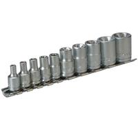 Teng M3814 Socket Clip Rail Tx-E Set Of 10 3/8In & 1/4In Drive TENM3814