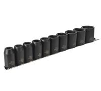 Teng Metric 1/2in Drive Impact Socket Set 10 Piece Single Hex TEN9121