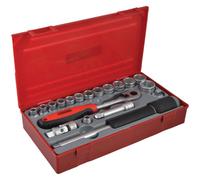 Teng TT3819 3/8-inch Reg Metric Socket Set Drive (19 Pieces)